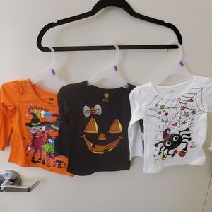 Lot of (3) 12 month long sleeve Halloween shirts